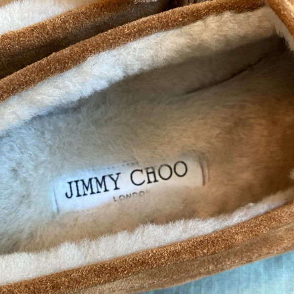 Jimmy Choo Deanna Shearling-Lined Suede Loafers Size EU 40/ US 9 - Picture 9 of 11